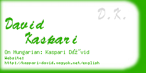 david kaspari business card